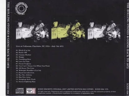 THE ROLLING STONES / GOING BACK TO 1972 (1CD)
