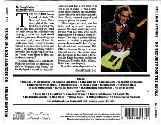 THE ROLLING STONES / NO SECURITY FOR THE DEVIL (2CD)