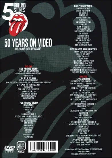 THE ROLLING STONES / 50 YEARS ON VIDEO  BLACK (2DVD)