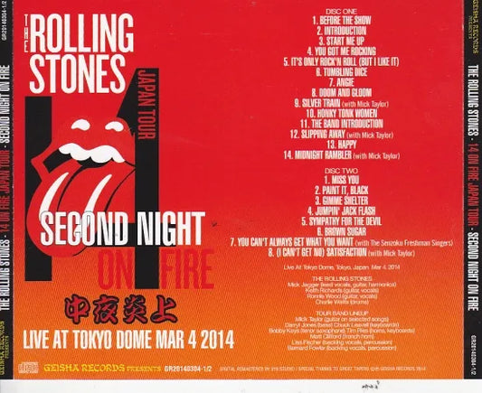 THE ROLLING STONES / 14 ON FIRE SECOND NIGHT ON FIRE 2014 JAPAN TOKYO (2CD)