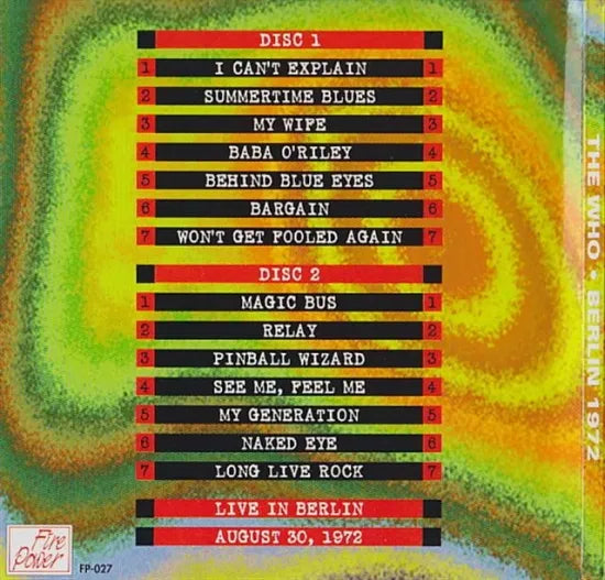THE WHO / BERLIN 1972 (2CD PAPER)
