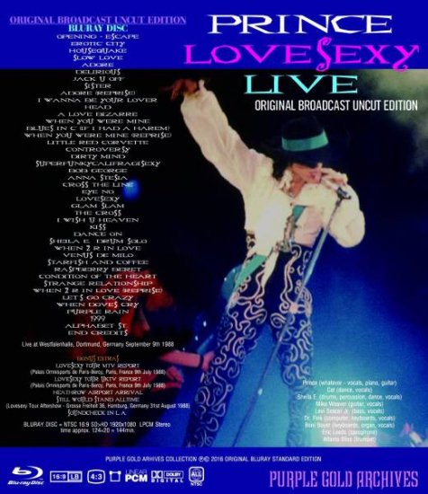PRINCE / LOVESEXY LIVE ORIGINAL BROADCAST UNCUT EDITION (1BDR)