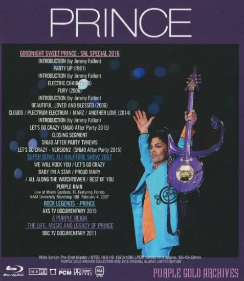 Prince / Goodnight Sweet Prince Memorial Collection Blu-ray 2016 HD Master Edition (1BDR)
