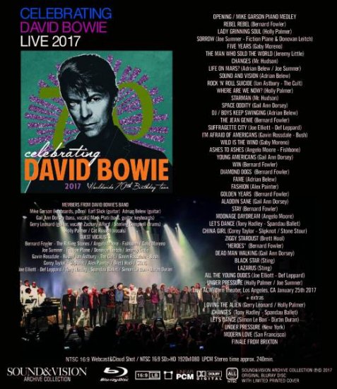 DAVID BOWIE / CELEBRATING DAVID BOWIE LIVE 2017 (1BDR)