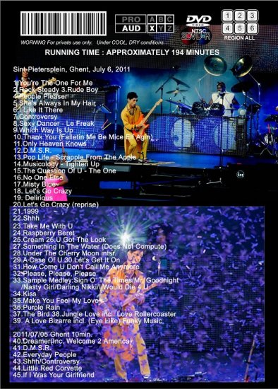 PRINCE / GHENT 2011 (2DVDR)