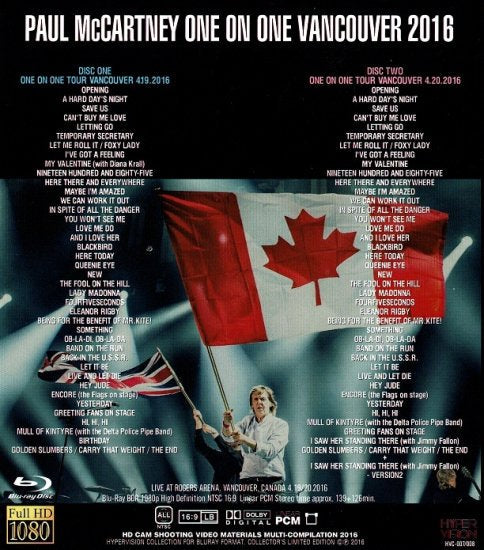 PAUL McCARTNEY /ONE ON ONE VANCOUVER 2016 (2BR)
