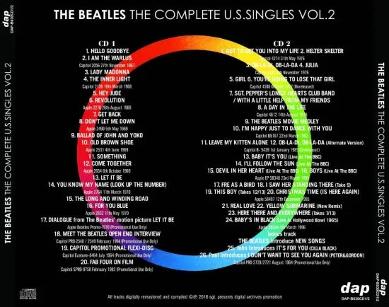 THE BEATLES / THE COMPLETE U.S.SINGLES VOL.2 (2CD)