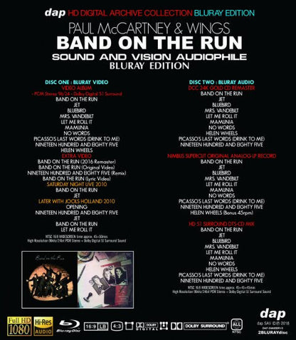 PAUL McCARTNEY & WINGS / BAND ON THE RUN - SOUND AND VISION AUDIOPHILE (2BDR)