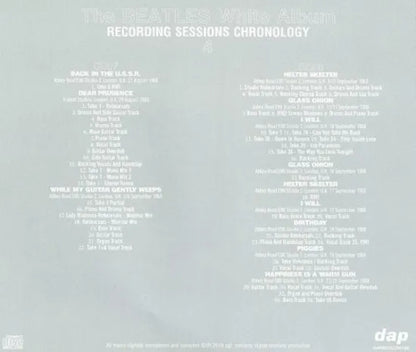 The Beatles / White Album Recording Sessions Chronology (12CD) Tall Case