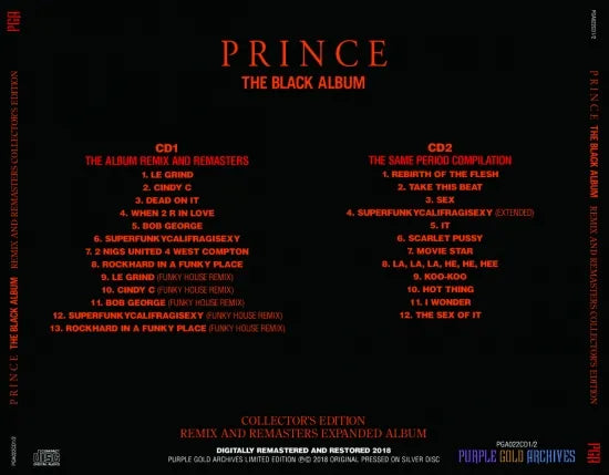 Prince / The Black Album Collector's Edition (2CD) Remix And Remasters Expanded Album