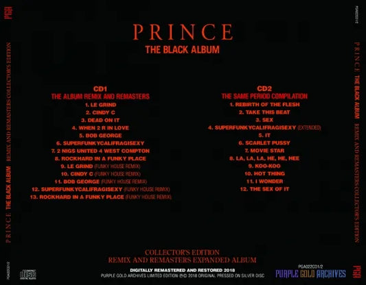 Prince / The Black Album Collector's Edition (2CD) Remix And Remasters Expanded Album