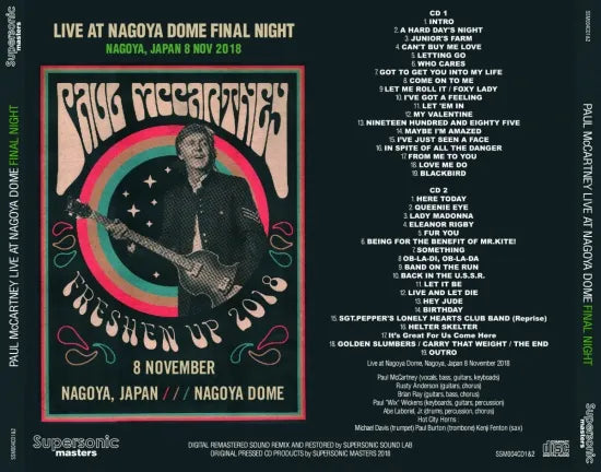 PAUL McCARTNEY / DAL VIVO AL NAGOYA DOME IERI SERA FRESHEN UP JAPAN TOUR 2018 (2CD)