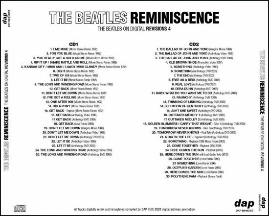 THE BEATLES / REMINISCENCE DIGITAL REVISIONS 4 [2CD]