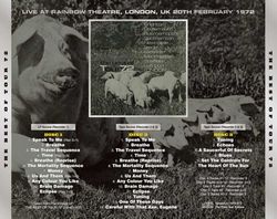 PINK FLOYD / THE BEST OF TOUR 72 COMPLETE RAINBOW THEATRE (3CD)