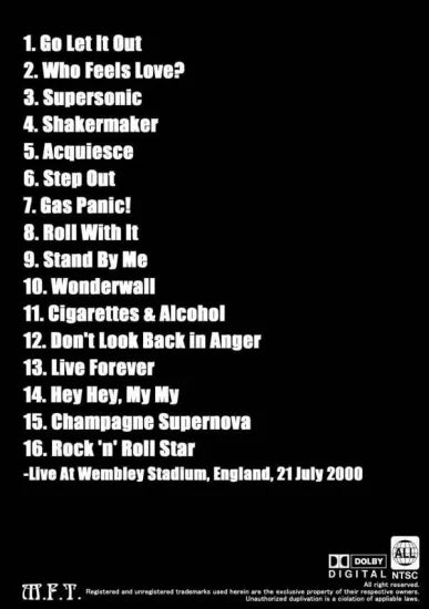 OASIS / WEMBLEY STADIUM 2000 (2DVDR)