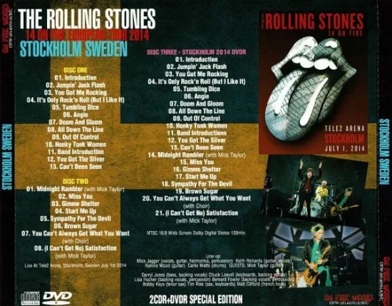 THE ROLLING STONES / 14 ON FIRE EUROPE TOUR 2014 3-Title Set (6CDR+3DVDR)