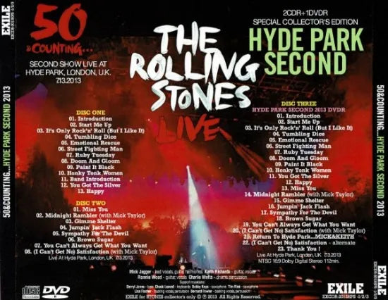 THE ROLLING STONES / 50 & Counting... 2013 TORONTO REVISITED HYDE PARK etc 4 title set (10CDR+5DVDR)
