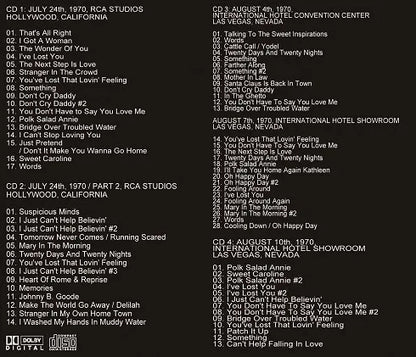 ELVIS PRESLEY / 1970 RCA & INTERNATIONAL HOTEL REHEARSALS & SHOWS (4CDR)