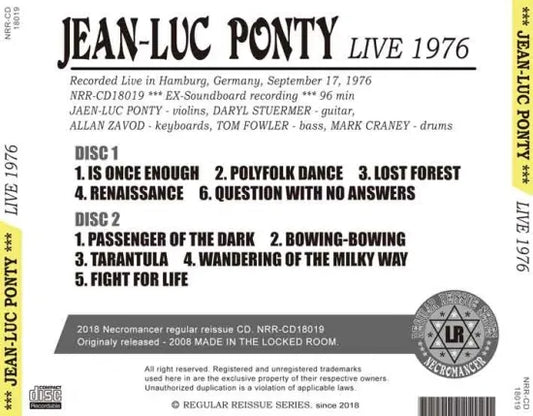 JEAN-LUC PONTY / LIVE 1976 (2CDR)