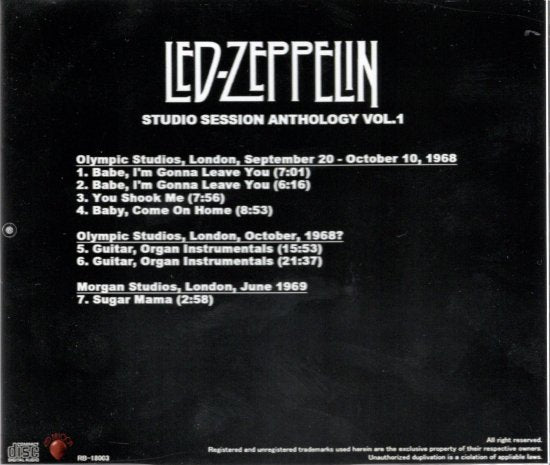 LED ZEPPELIN / STUDIO SESSION ANTHOLOGY VOL.1 (1CDR)