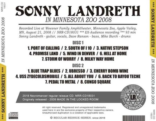 SONNY LANDRETH / IN MINNESOTA ZOO 2008 (2CDR)