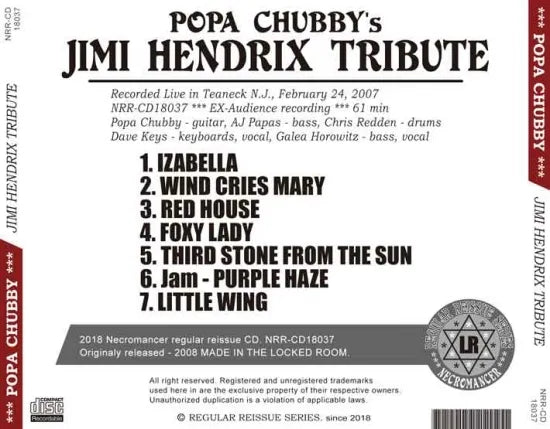 POPA CHUBBY / JIMI HENDRIX TRIBUTE (1CDR)