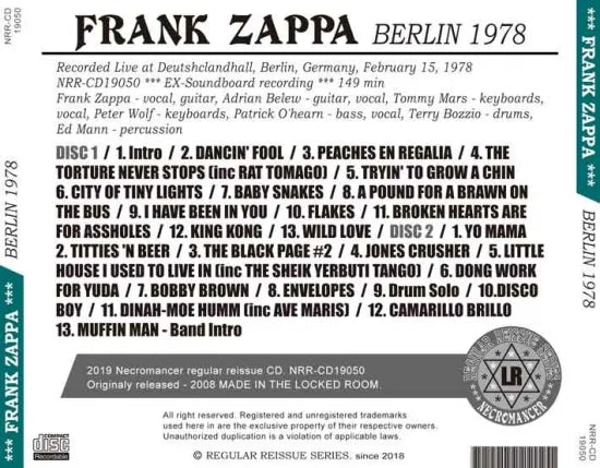 FRANK ZAPPA / BERLIN 1978 (2CDR)