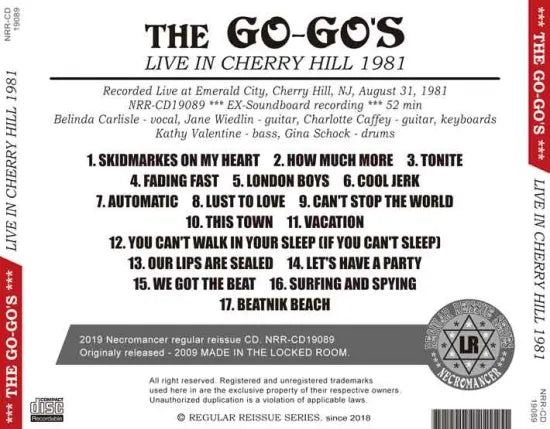 THE GO-GO'S / LIVE IN CHERRY HILL 1981 (1CDR)
