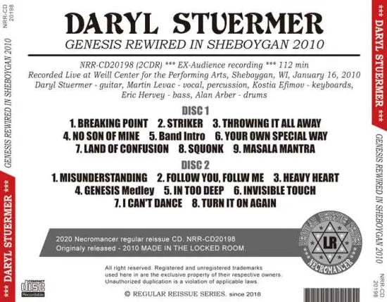 DARYL STUERMER / GENESIS REWIRED IN SHEBOYGAN 2010 (2CDR)