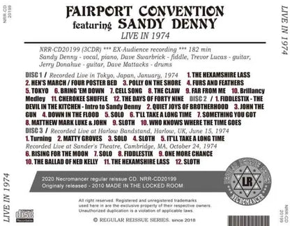 FAIRPORT CONVENTION FEATURING SANDY DENNY / LIVE IN 1974 (3CDR)