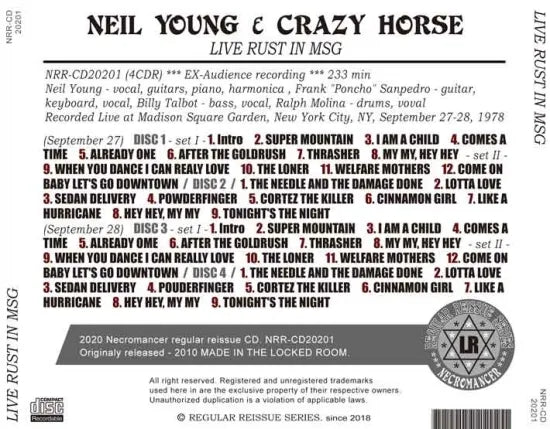 NEIL YOUNG & CRAZY HORSE / LIVE RUST IN MSG (4CDR)
