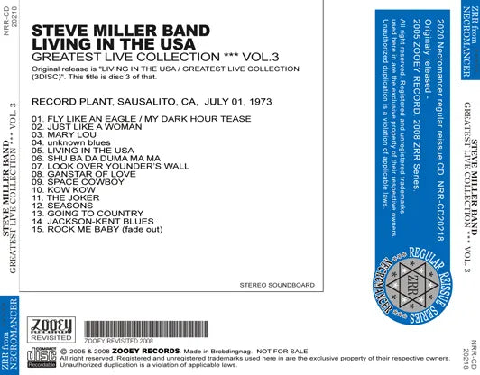 STEVE MILLER BAND / LIVING IN THE USA GREATEST LIVE COLLECTION VOL.3 (1CDR)