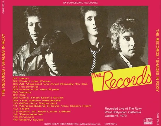 THE RECORDS / SHADES IN ROXY (1CDR)