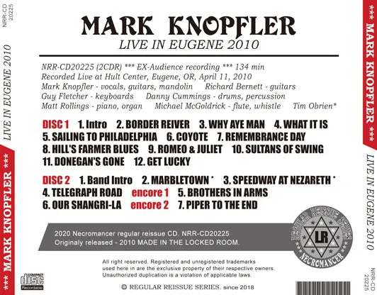 MARK KNOPFLER / LIVE IN EUGENE 2010 (2CDR)