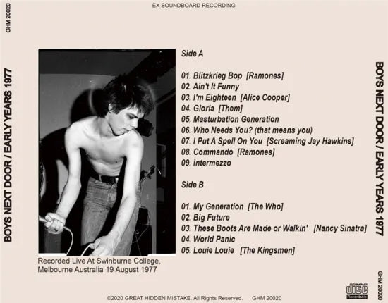 THE BOYS NEXT DOOR / EARLY YEARS 1977 (1CDR)