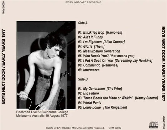 THE BOYS NEXT DOOR / EARLY YEARS 1977 (1CDR)