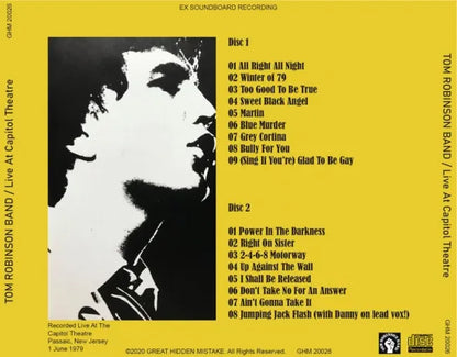 TOM ROBINSON BAND / Live At The Capitol Theatre (2CDR)