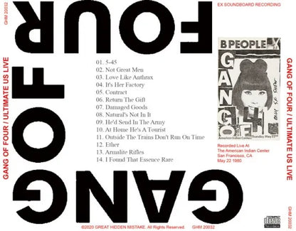 GANG OF FOUR / ULTIMATE US LIVE (1CDR)