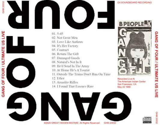 GANG OF FOUR / ULTIMATE US LIVE (1CDR)