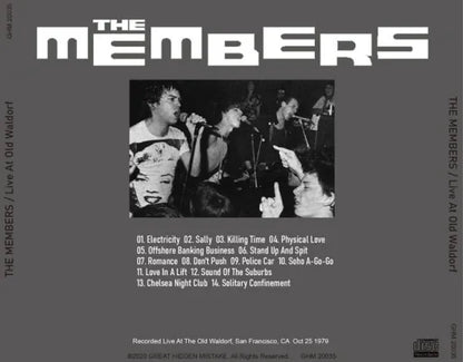 THE MEMBERS / Live At Waldorf (1CDR)
