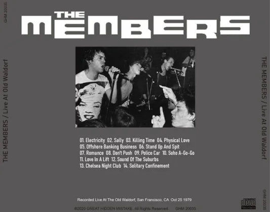 THE MEMBERS / Live At Waldorf (1CDR)