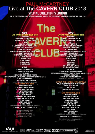 PAUL McCARTNEY / Live at The CAVERN CLUB 2018 [2CD/1DVD+1BLURAY]