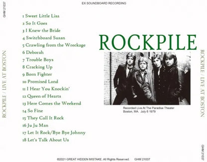 ROCKPILE / LIVE AT BOSTON (1CDR)