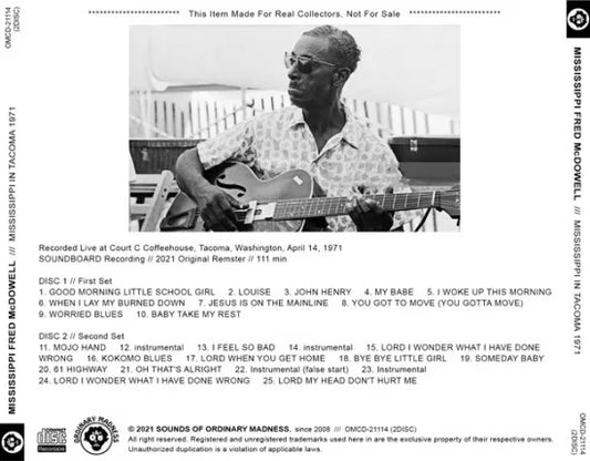 FRED McDOWELL DE MISISIPI / MISISIPI EN TACOMA 1971 (2CDR)