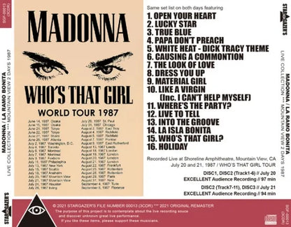 MADONNA / LA RAMO BONITA LIVE COLLECTION MOUNTAIN VIEW 2 DAYS 1987 (3CDR)