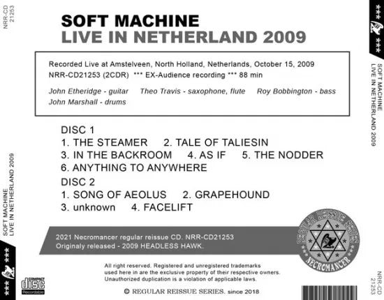 SOFT MACHINE / LIVE IN NETHERLAND 2009 (2CDR)