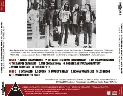 GENESIS / LEGENDARY MIKE MILLARD TAPE LIVE AT STARLIGHT AMPHITHEATRE 1976 (2CDR)