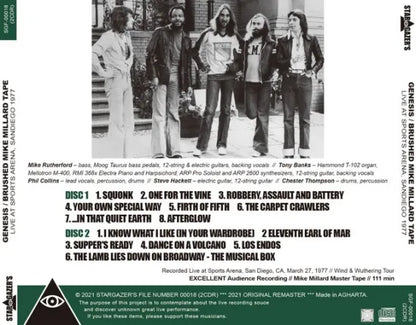 GENESIS / BRUSHED MIKE MILLARD TAPE LIVE AT SPORTS ARENA, SANDIEGO 1977 (2CDR)