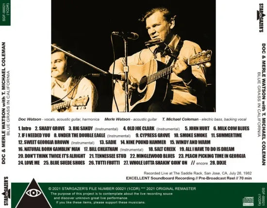 DOC WATSON / BLUE GRASS IN CALIFORNIA (1CDR)