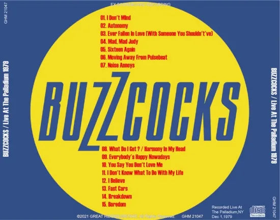 BUZZCOCKS / Live At The Palladium 1979 (1CDR)